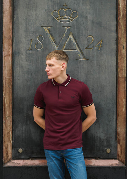 Fred Perry Polo's  Twin tipped fred perry shirt - oxblood ecru black 