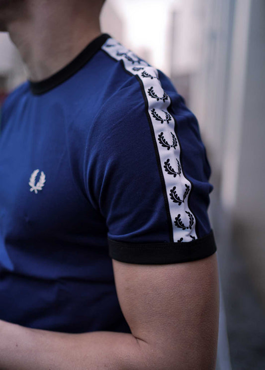 fred perry t-shirt taped ringer navy