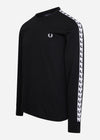 Fred Perry Longsleeve Tees  Taped long sleeve t-shirt - black 