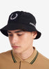 Fred Perry Bucket Hats  Laurel wreath branded bucket hat - black 