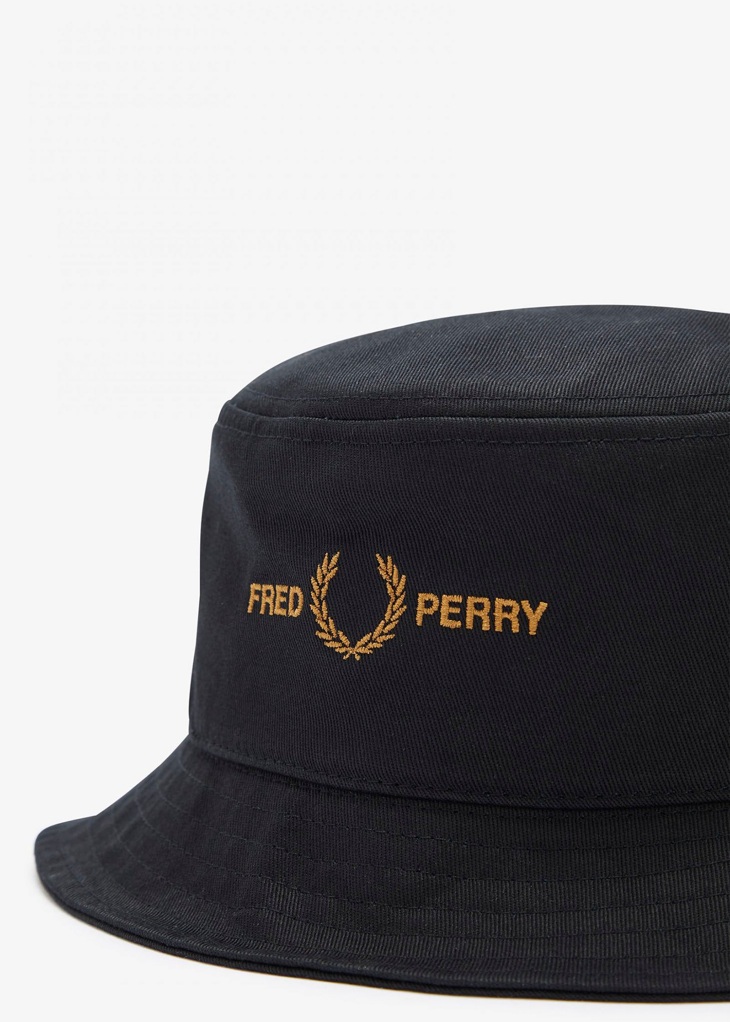 Branded twill bucket hat - black - Fred Perry
