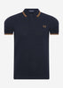 Fred Perry Polo's  Twin tipped fred perry shirt - navy dark caramel 