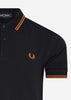 Fred Perry Polo's  Twin tipped polo - black rust 