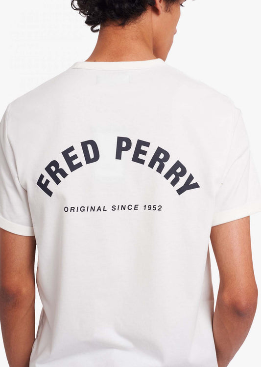 fred perry t-shirt wit back print white