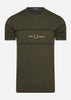 Fred Perry T-shirts  Embroidered panel t - hunting green 