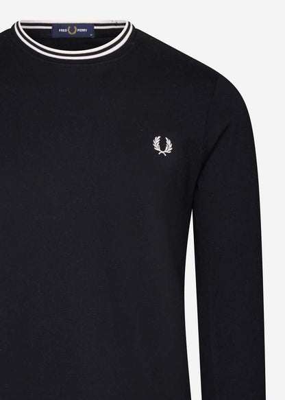 Fred Perry Longsleeve Tees  Twin tipped longsleeve tee- black 