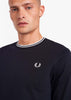 Fred Perry Longsleeve Tees  Twin tipped longsleeve tee- black 