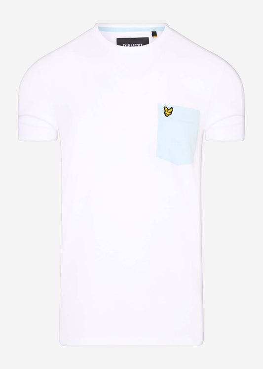 Contrast pocket t-shirt - white deck blue