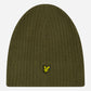 Knitted ribbed beanie - olive