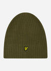 Lyle & Scott Mutsen  Knitted ribbed beanie - olive 